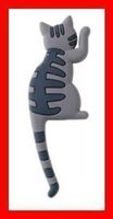 Magnet Katze Kühlschrankmagnet SCHWARZ Grau Cat Chat Notiz