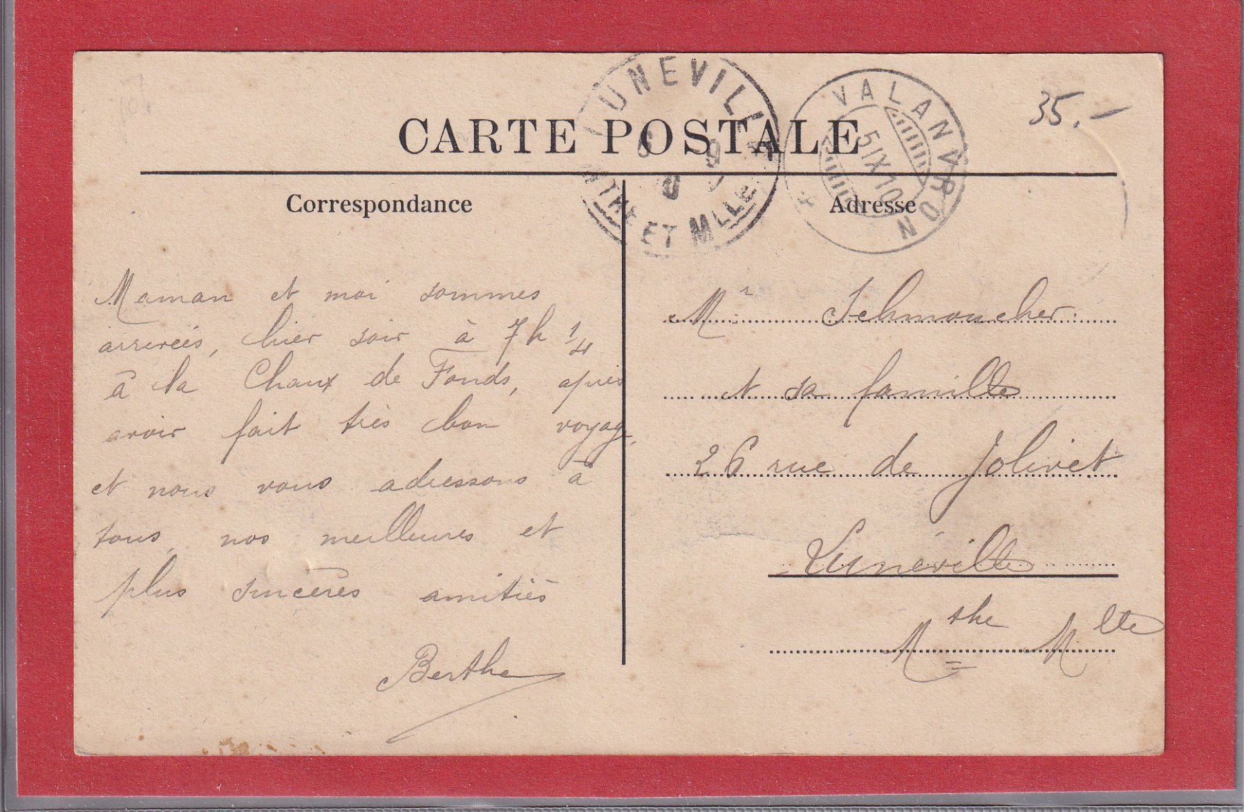 Cartoline postali: Pension Grande Pature - Valenvron - 1910 – Usato da Orvin venduto da Pyaeschli 1