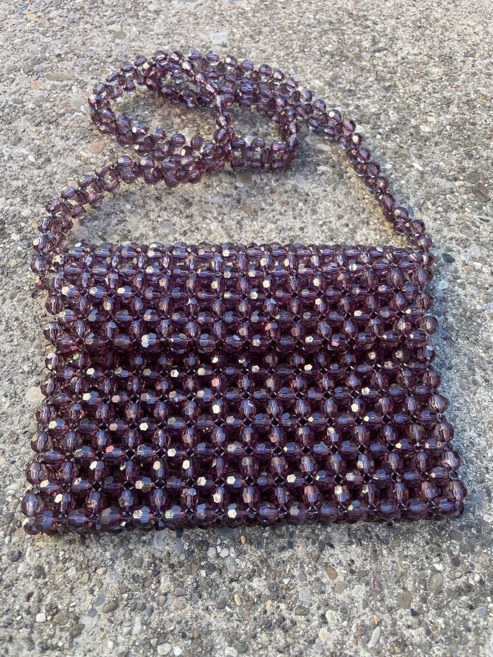 Sacs: Studio Seven Perlen Tasche Aubergine - Handmade – Neuf avec emballage d'origine à Zell ZH par arizona8 2