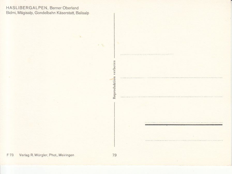 Cartoline postali: Haslibergalpen ca. 1970 – Usato da Bürglen TG venduto da StampGraf 1