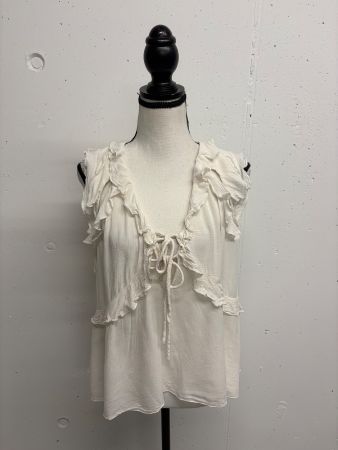 IRO romantische Bluse Top Gr. 40 creme Rüschen Boho