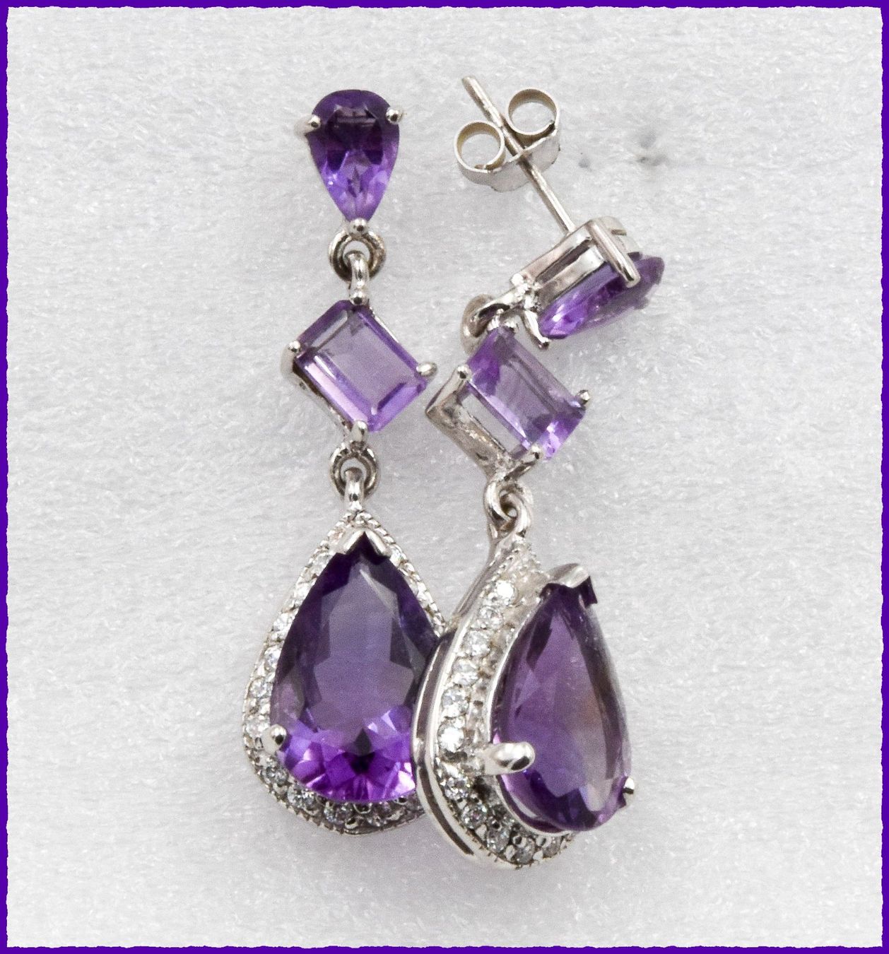 Orecchini pendenti & Orecchini a lobo: ♛ Lange AMETHYST 925 Silberohrhänger – Nuovo e nell'imballaggio originale da Oberglatt ZH venduto da Hot-Spot 3