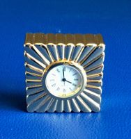 Petite Horloge de Table, en laiton doré vintage avec écrin
