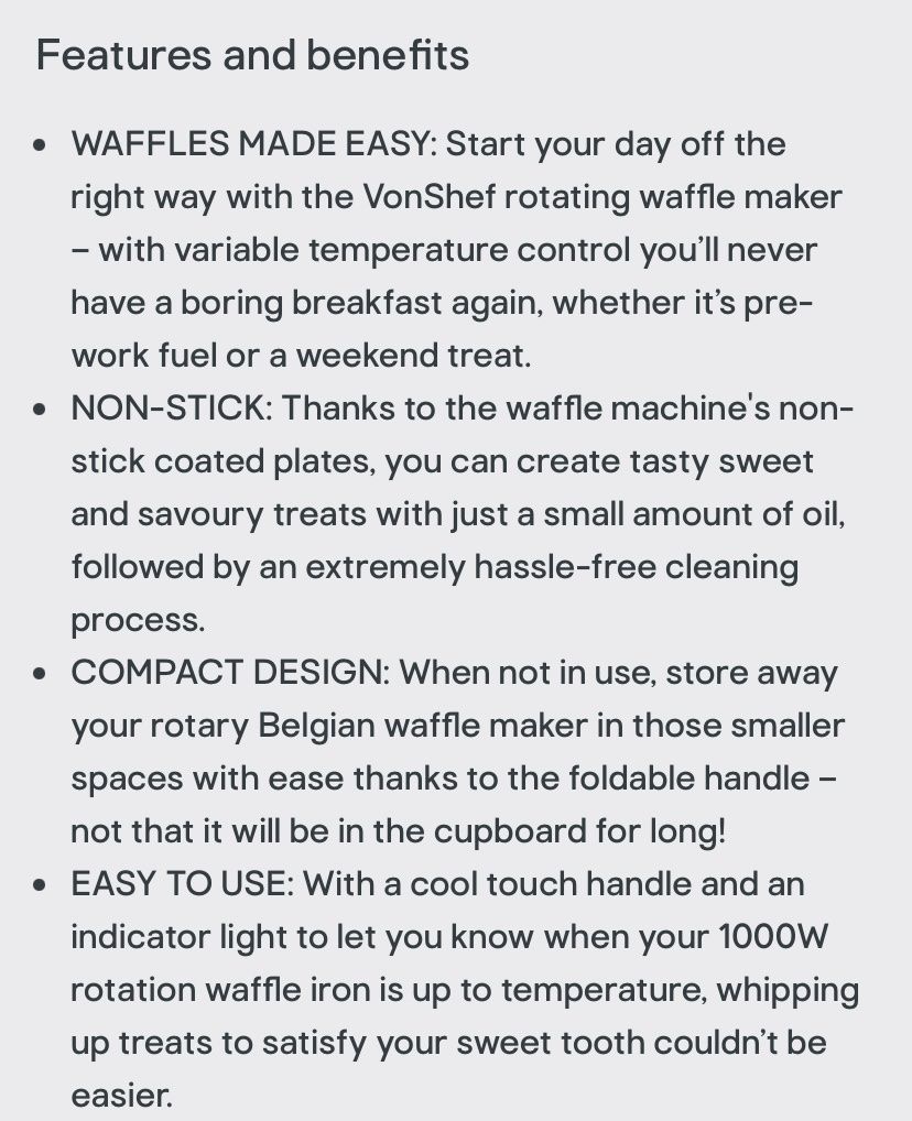 Küchengeräte: [USED] Wafflemaker VonShef – Gebraucht aus Zürich von ama_h6ts 2