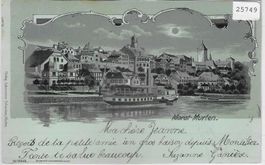 Murten Morat - Mondschein-Litho 1901