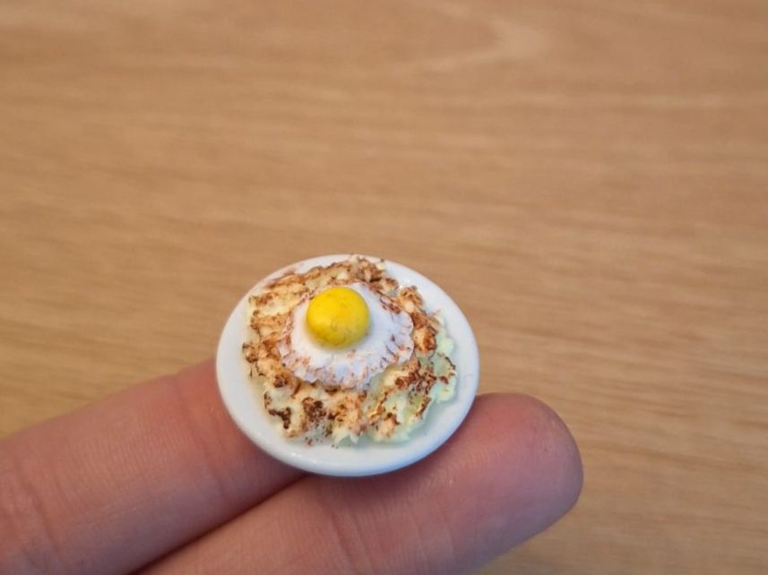 Case e mobili per bambole: Puppenhaus Rösti mit Spiegelei – Nuovo (secondo la descrizione) da Zürich venduto da HandmadeTinyFood 3