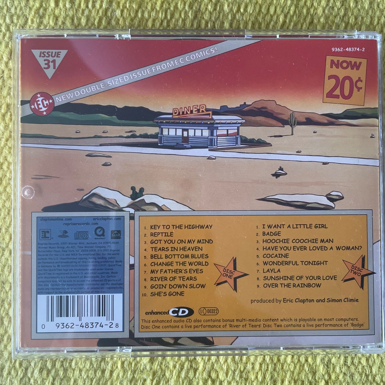 CD: ERIC CLAPTON-2CD ONE MORE CAR, ONE MORE RIDER LIVE 2001 – Usato da Rorschacherberg venduto da CD-Roli 1