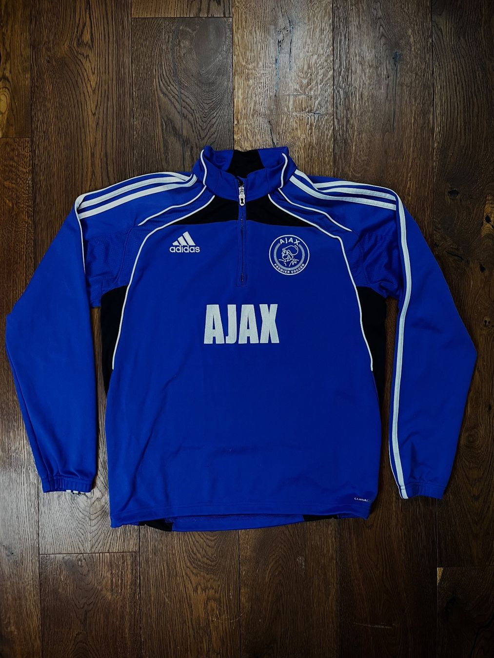 Adidas Giacche: Blaue Ajax Half-ZIP Jacke – Usato da Lindau venduto da KT_Vintage