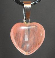 Halskette Z-058 – Erdbeerquarz – Herz - 15x15mm