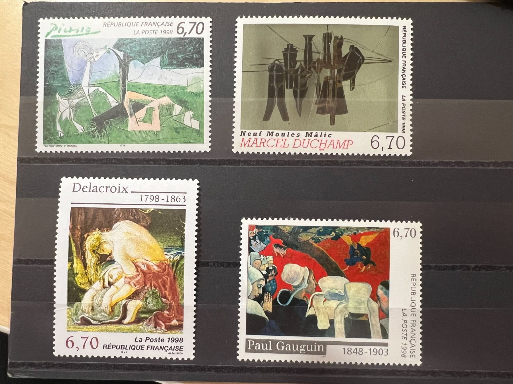 Tutti i francobolli: 4 tableaux Musée Imaginaire 1998** – Nuovo e nell'imballaggio originale da Lausanne venduto da ffhoud