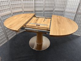 runder Auszugstisch OREL Asteiche massiv Bianco D 120/175 cm