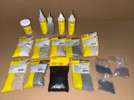 Streumaterialien und diverse Kleber