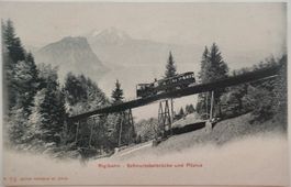 Postkarte Rigibahn-Schnurtobelbrücke und Pilatus ungelaufen
