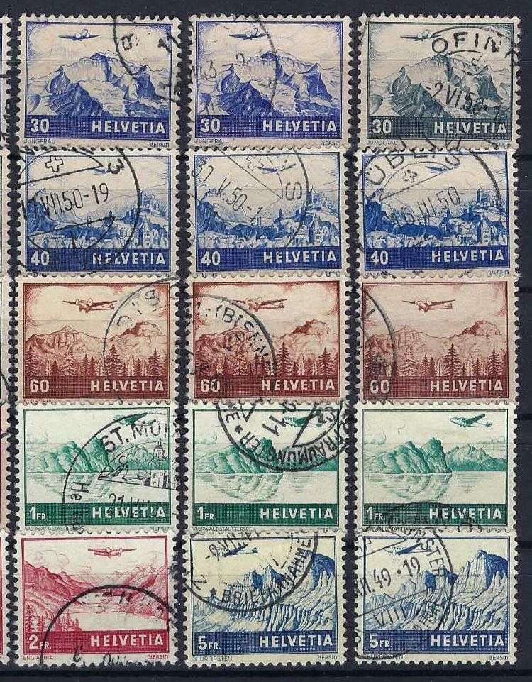 Tutti i francobolli: CH Flugpost Lot, sauber und gute Werte gest. – Usato da Hitzkirch venduto da walti1959 2