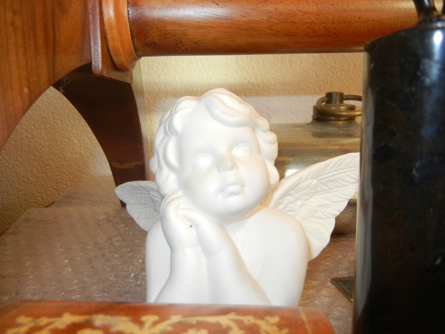 Statuette: Engel Büste, weiss aus Gips – Usato da Langendorf venduto da sonntag10
