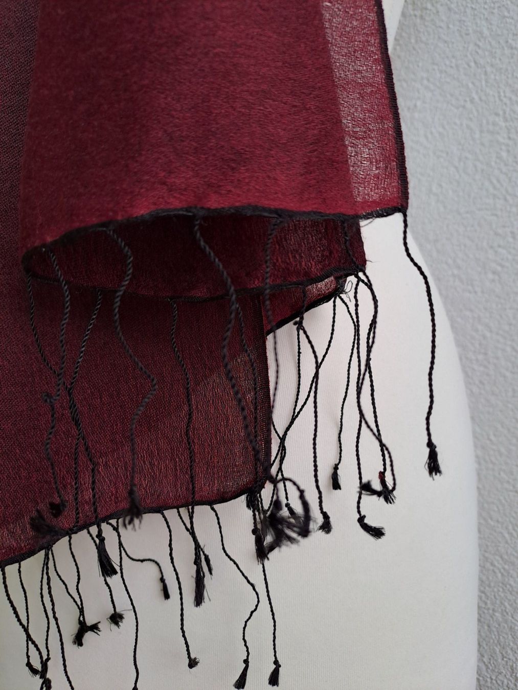 Foulard & Sciarpe: Hauchdünner Pashmina bordeaux-rot – Usato da Volketswil venduto da ronbons 5