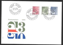 FDC Serie 483-485 Marken unüblich geklebt ET 17.9.1970