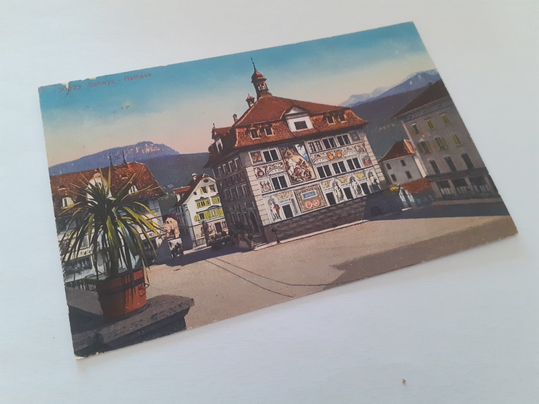 Cartoline postali: SCHWYZ - RATHAUS - 1924 – Usato da Winterthur venduto da Ornyx7