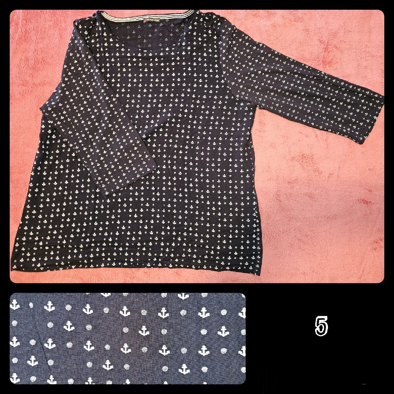 Top: Langarm-Basic, blau, weisse Anker, StreetOne, XL, NEU – Nuovo (secondo la descrizione) da Heiden venduto da Taronia