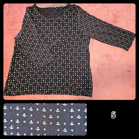 Langarm-Basic, blau, weisse Anker, StreetOne, XL, NEU