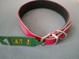 Hunter Hundehalsband Leder Brombeer Rot 51 - 59 cm