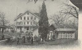 ZUG ZG Pension Rosenberg 2 Bild AK mit Bienenhaus 1904 sehr
