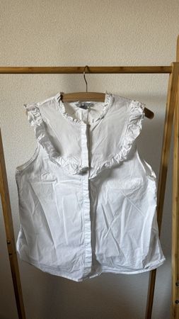 Sommerbluse, weiss, Gr 40, H&M, Rüschen, Top Zustand