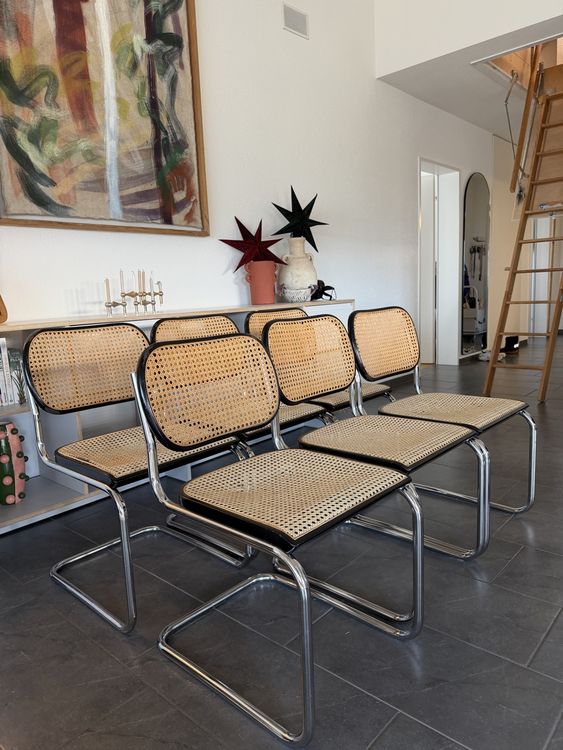 Vintage Stühle, Marcel Breuer THONET Stil, Rohrgeflecht (Gebraucht) in ...