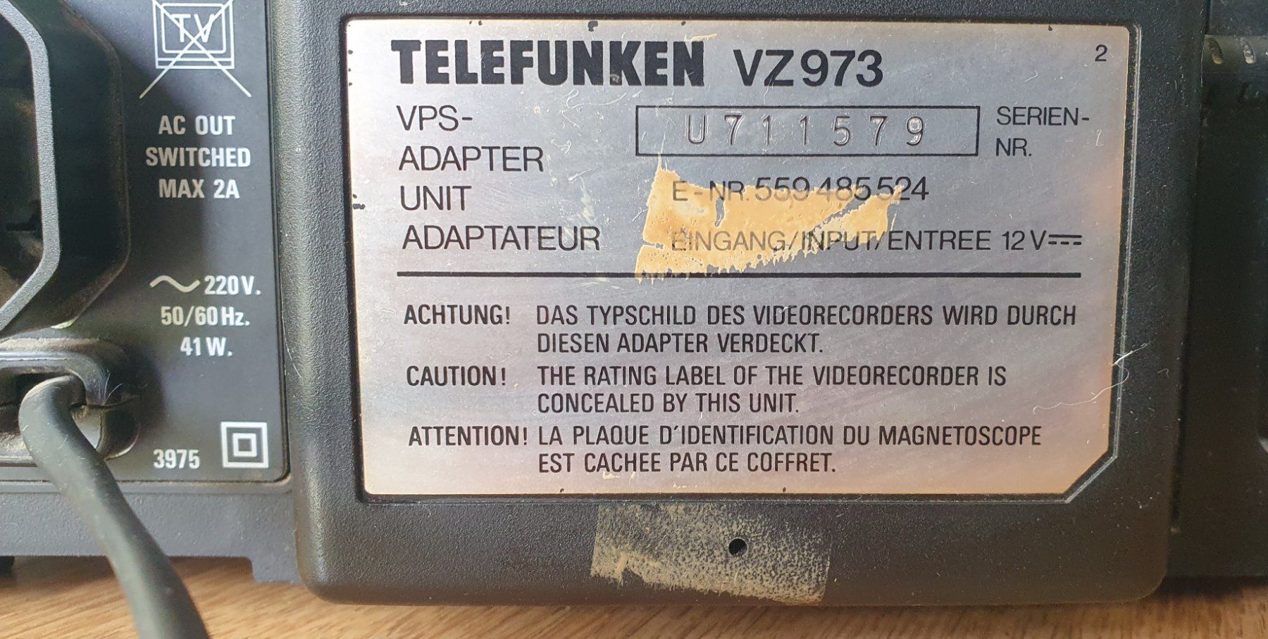 Telefunken Registratori: Telefunken Video Cassette Recorder 3975 HIFI – Usato da Zürich venduto da Vesco01 4
