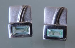 Rhodinierte Silber 925 Ohrstecker mit Spinell 13 x 9 mm