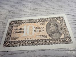 10 Dinara 1944 Jugoslawien Banknote 