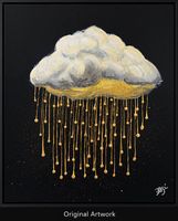 Acrylbild: Goldener Regen