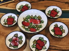 7-teiliges Vintage Burkart Handarbeit Keramik Set(A44)