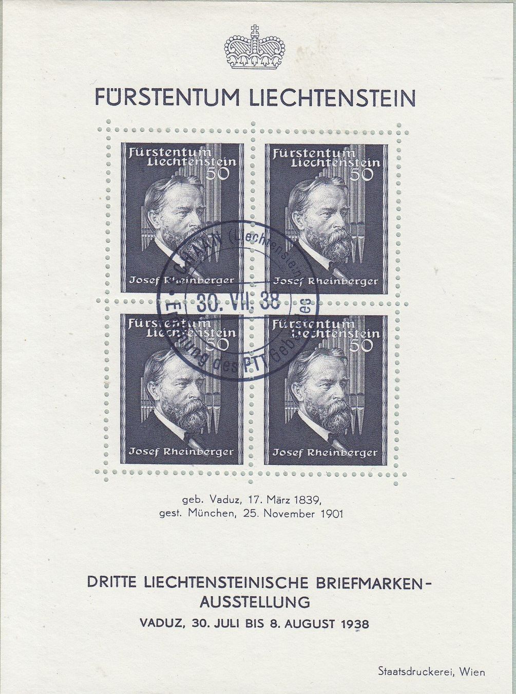 Tutti i francobolli: FL141 Briefausschnitt des Blocks, Kat. Fr. 40.00 – Usato da Spreitenbach venduto da Lienbi01