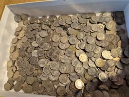 1.68 Kg. "weisse Füferli" - 840 alte Fünfräppler - Fr. 42.--