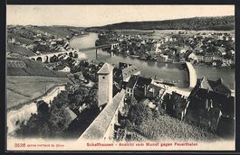 Schaffhausen, Ansicht vom Munot gegen Fe