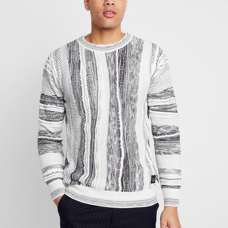 Carlo Colucci Pullover Grau/Weiss