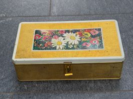 Vintage Eduscho Kaffee Dose, Blumen, Blechdose