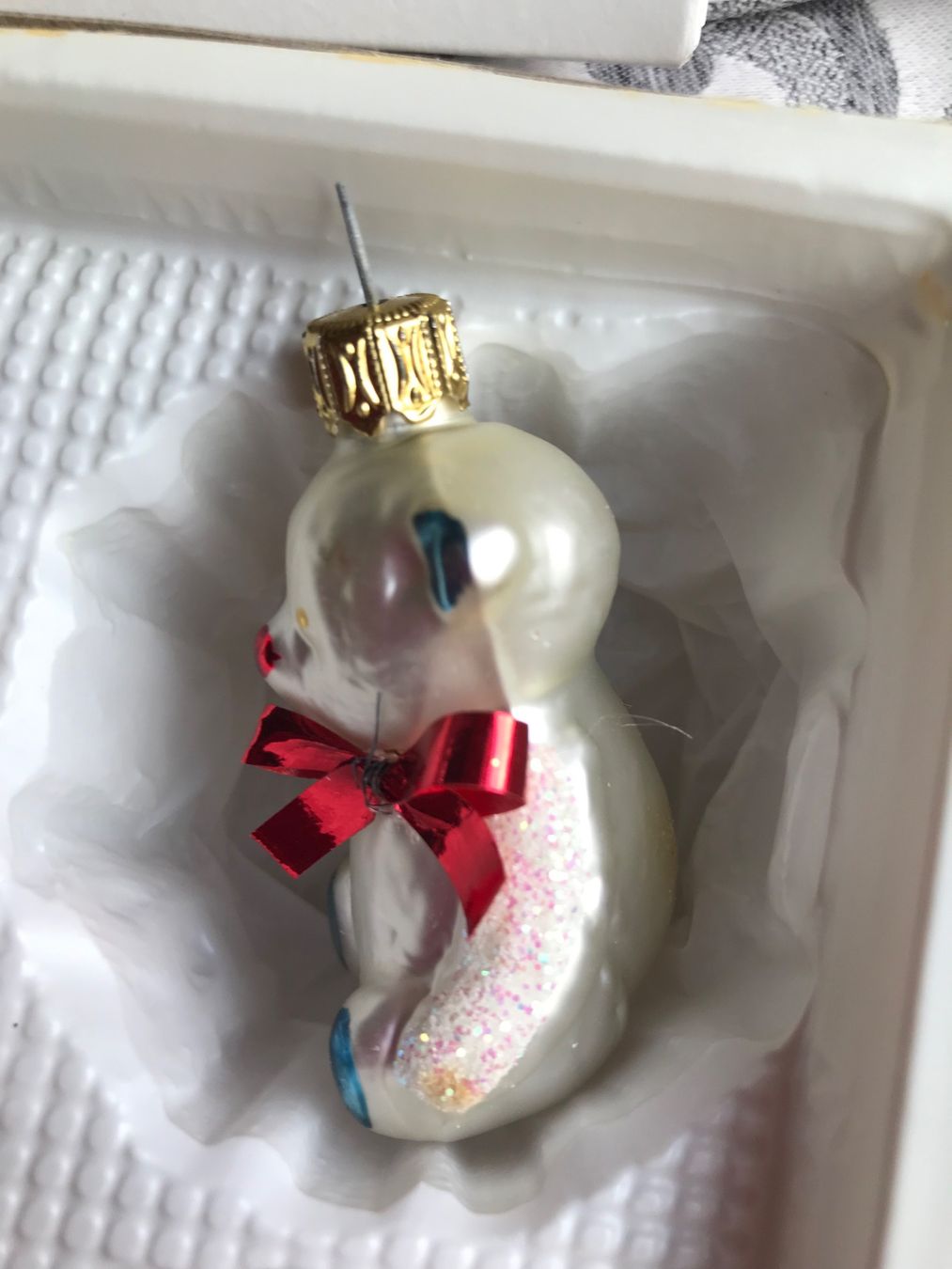 Tutte le decorazioni: 6 elfenbeinfarbene Bärchen Bär Christbaumschmuck – Nuovo e nell'imballaggio originale da Alpnach Dorf venduto da marvo 4
