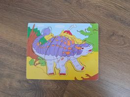 Kinderpuzzle, Dino Ankylosaurus Puzzle aus Holz
