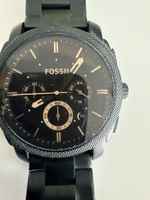 Fossil Herrenuhr Chronograph schwarz Edelstahl gebraucht