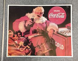 Coca-Cola Weihnachtsmotiv Vintage Blechschild 1991