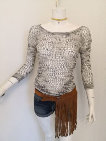 🤩MANGO STRICK-HÄKEL-PULLOVER GRAU-WEISS NEU & D&G P.