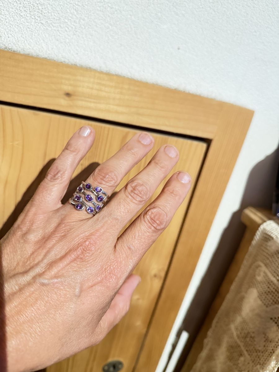 Bagues: Silberring mit Amethysten – Neuf (Voir description) à Donat par troja007 2