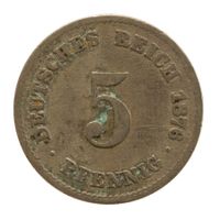 Deutschland Kaiserreich 5 Pfennig 1876 G