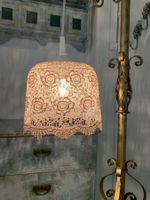 Shabby Chic Lampe mauve mit Spitzen Ø 20cm - Kinderzimmer