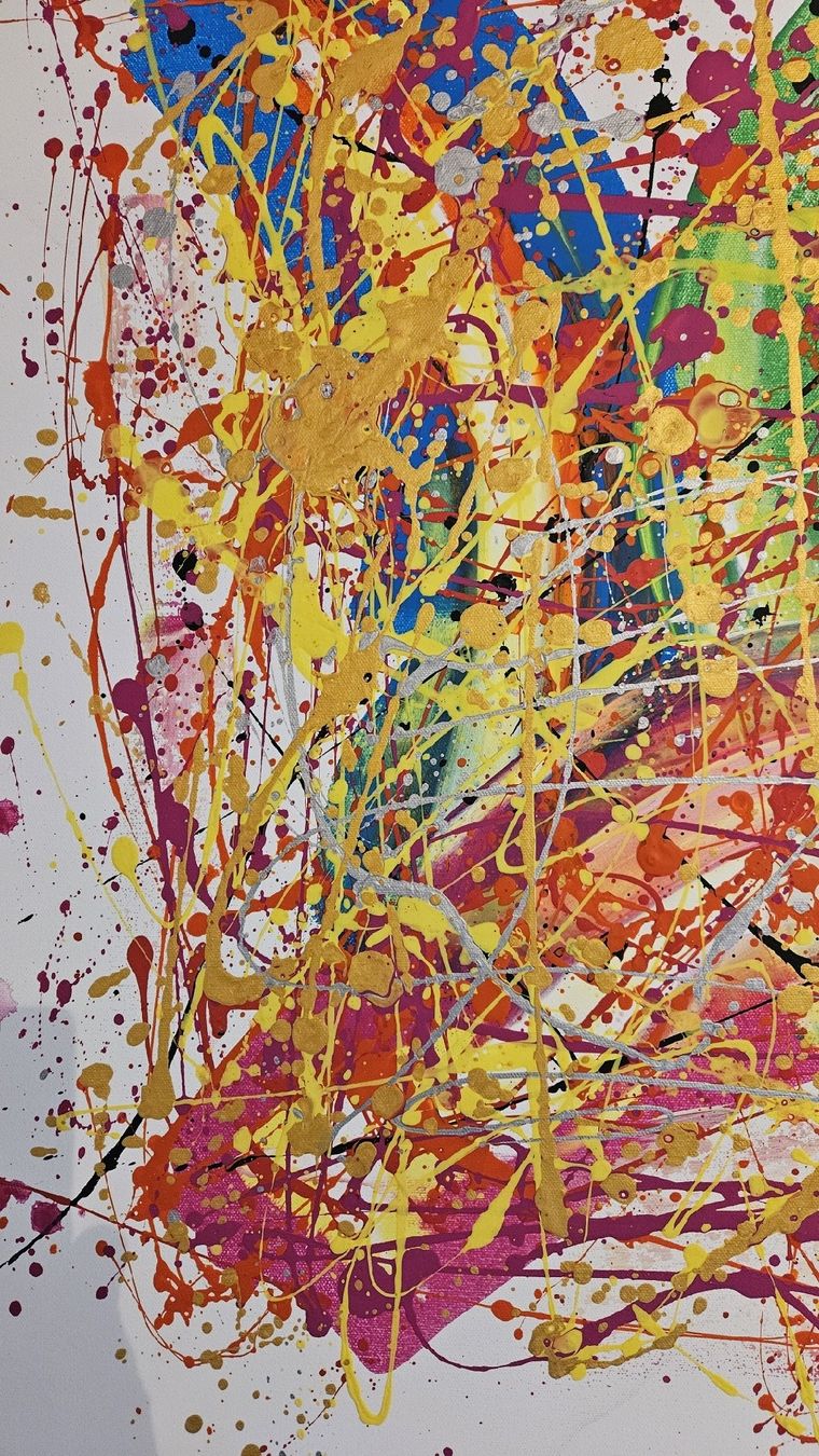 Dipinti: Peinture abstraite multicolor multicolore signée  – Nuovo (secondo la descrizione) da Le Locle venduto da fab_c9hh 6