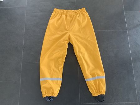 Regenhose Kinder Gelb mit Reflektoren Grösse 134 / 140 gut