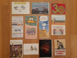 12 witzige Karten Geburtstag Comic Grusskarten Schreibkarten