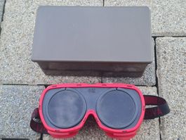 Schweisserbrille / Schutzbrille / Schweissen / Rot mit Box